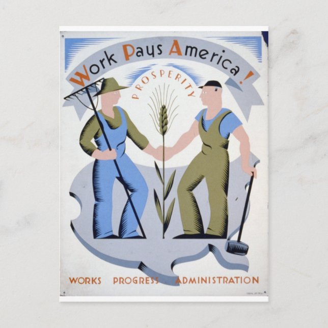 WPA - Work America Postcard (Front)