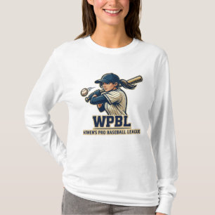 WPBL Womens Pro Baseball League Mascot Design T-Shirt
