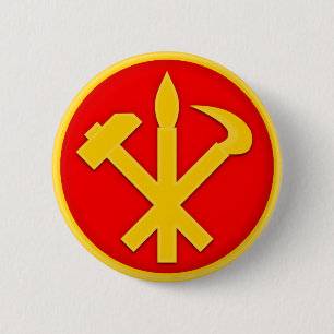 WPK Workers Party of Korea DPRK North Korea Emblem 2 Inch Round Button