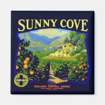 WQ MAGNET : Sunny Cove Fruit Crate Étiquette