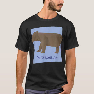 Wrangell AK Brown Origami Bear Abstract Geometrica T-Shirt