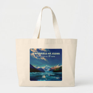 Wrangell St. Elias National Park Alaska Vintage Large Tote Bag