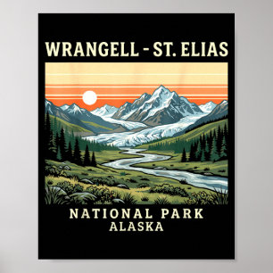 Wrangell-st elias national park alaska vintage poster