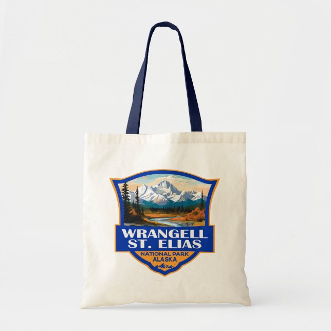 Wrangell St. Elias National Park Illustration Art Tote Bag (Front)
