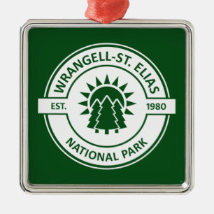Wrangell–St. Elias National Park Sun Trees Metal Ornament