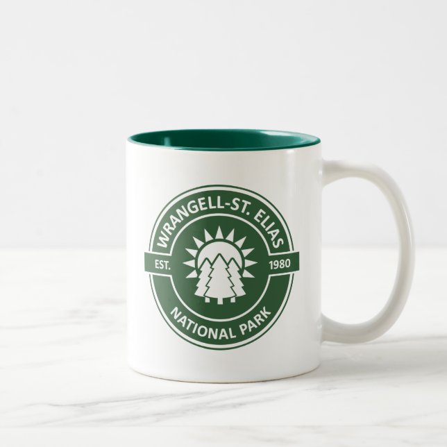 Wrangell–St. Elias National Park Sun Trees Two-Tone Coffee Mug (Right)