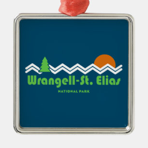 Wrangell-St. Elias National Retro Metal Ornament