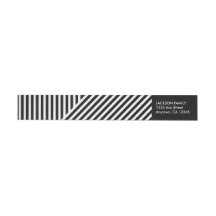 Wrap around address label for striped holiday card