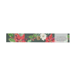 Wrap Around   Christmas Forest Pine Winter Floral Wrap Around Label