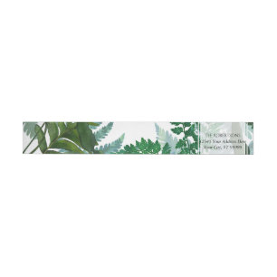 Wrap Around   Fern Forest Foliage Leaves Wedding Label