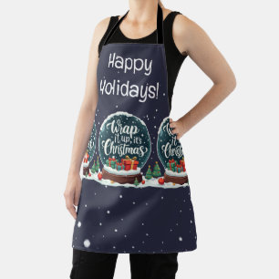 Wrap It Up It’s Christmas Snow Globe Design Apron