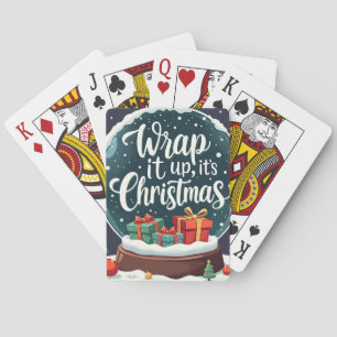 Wrap It Up It’s Christmas Snow Globe Design Playing Cards