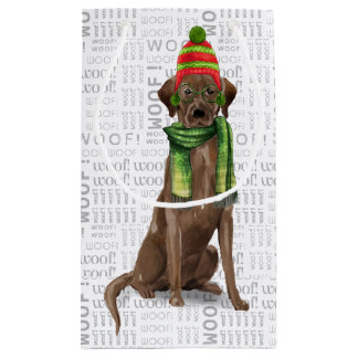 Wrap Up a Chocolate Lab Funny Christmas Small Gift Bag