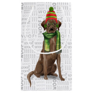 Wrap Up a Chocolate Lab Funny Christmas Small Gift Small Gift Bag