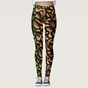 Wrap up Green Copper Mosaic Pattern Leggings