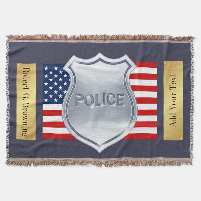 Wrap Your Hero with Love - Police Department - SRF Throw Blanket (Front)