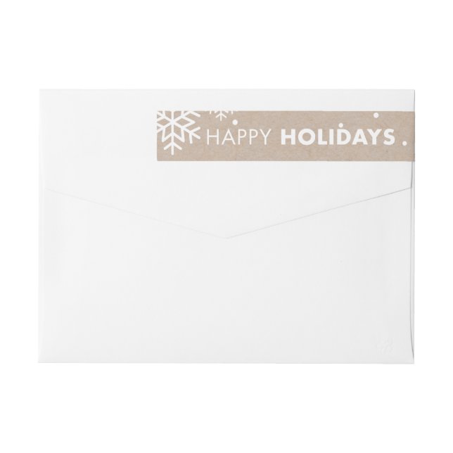 Wraparound Happy Holidays Address Label Kraft (Back)