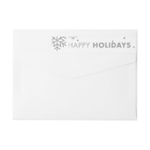 Wraparound Happy Holidays Address Label Silver