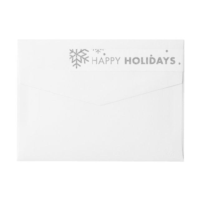 Wraparound Happy Holidays Address Label Silver (Back)