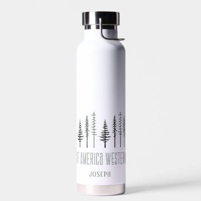 Wraparound Treeline Design Water Bottle (Left)