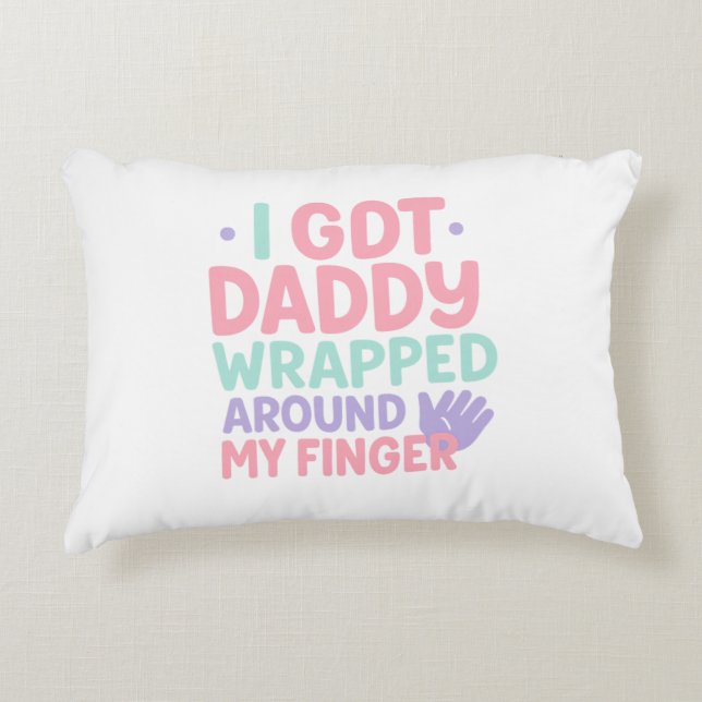 Wrapped Around My Finger – Sweet Baby Quote for Da Accent Pillow (Front)