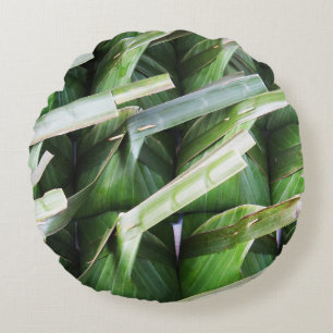 Wrapped Banana Leaf Packets Round Pillow