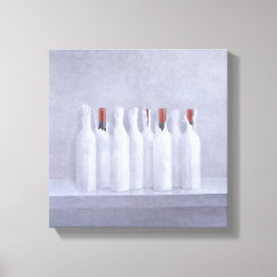 Wrapped bottles on grey 2005 canvas print