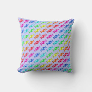 Wrapped candies with different colours throw pillow