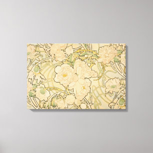Wrapped Canvas Alphonse Mucha Peonies Peony Roses