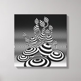 Wrapped canvas art Magic Mushrooms optical design.