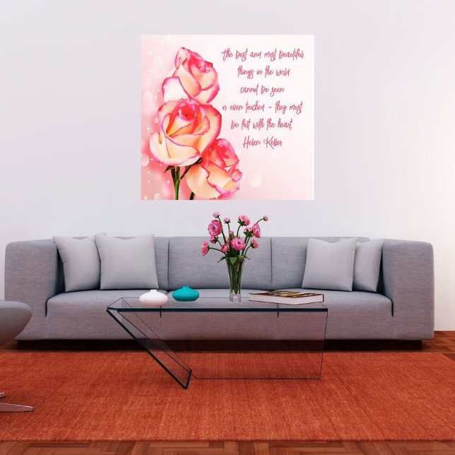 Wrapped Canvas Art Pink Roses Helen Keller Saying (Creator Uploaded)