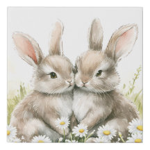 Wrapped Canvas Bunny Wall Art - Baby Room Decor