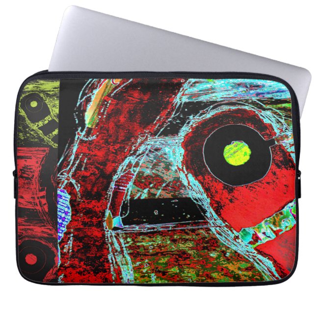 Wrapped Canvas Frequency Serpent Abstract Energy  Laptop Sleeve (Front)