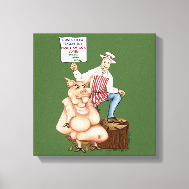 Wrapped Canvas Kitchen Art/Pig 'n Butcher (Front)