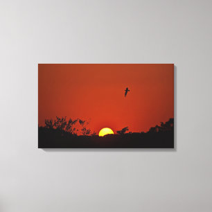 Wrapped Canvas of Sunset Over Marsh