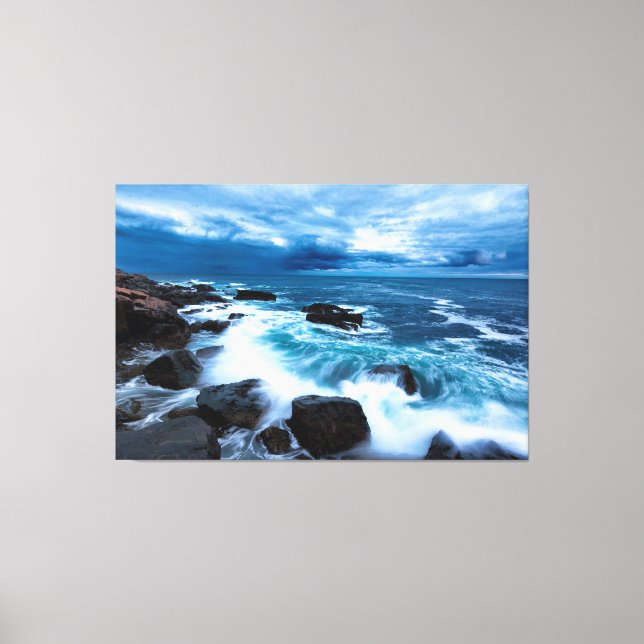 Wrapped Canvas Print - Ocean Waves Breaking (Front)