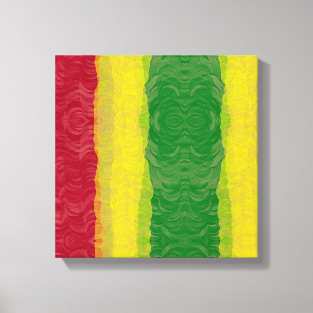 Wrapped Canvas Print, Rasta Red Yellow Green (Front)