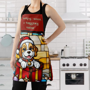 Wrapped Christmas Puppy Apron