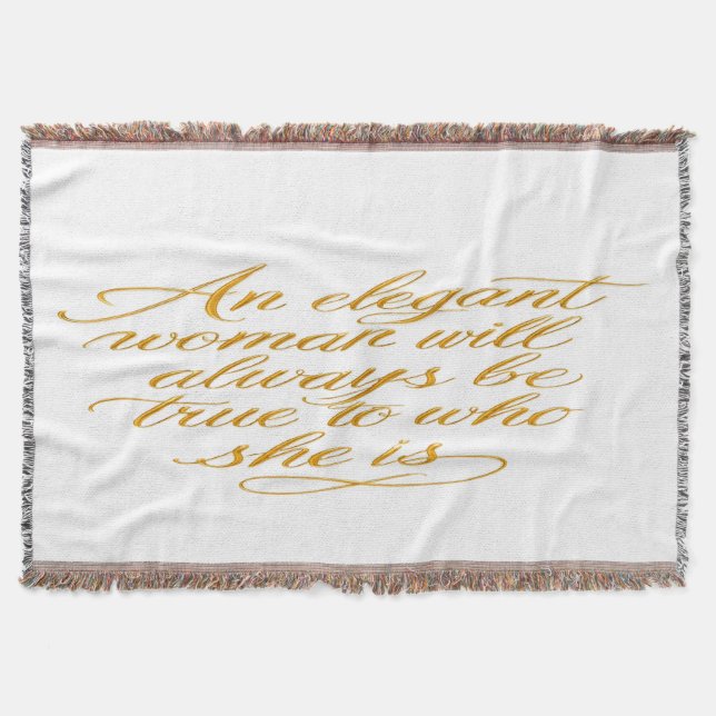 Wrapped in Elegance: Empowerment in Gold   Throw Blanket (Front)