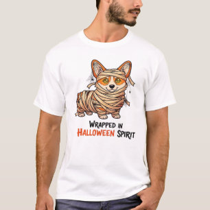 Wrapped in Halloween Spirit � Mummy Corgi with Spi T-Shirt