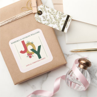 Wrapped in Joy Christmas Square Sticker