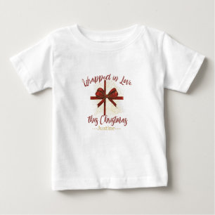 Wrapped in Love This Christmas Personalized Baby T-Shirt