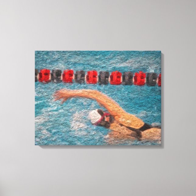 Wrapped Swimmers Freestyle Canvas Print (Front)