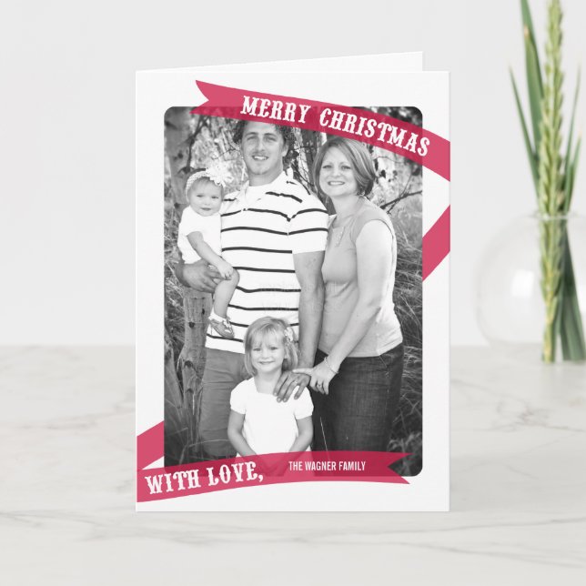 Wrapped With Love Christmas Photo Card (Front)