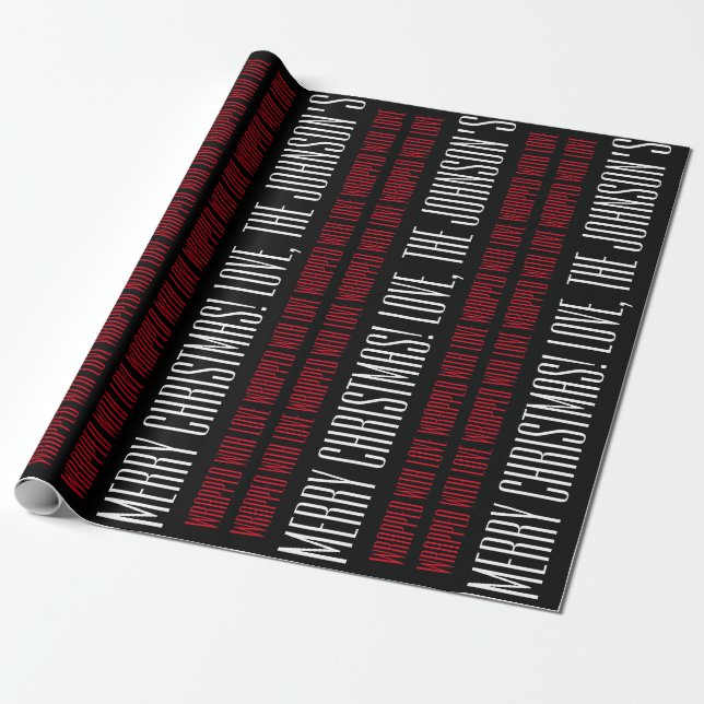 Wrapped With Love Customizable Christmas Wrapping Paper (Unrolled)