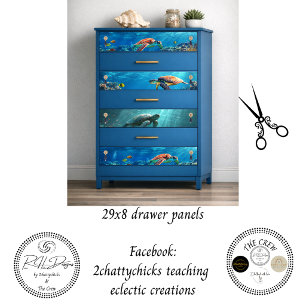 Wrapping Decoupage 3 Coastal Sea Turtles Paper 