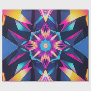 Wrapping Neon Geometric Abstraction Paper