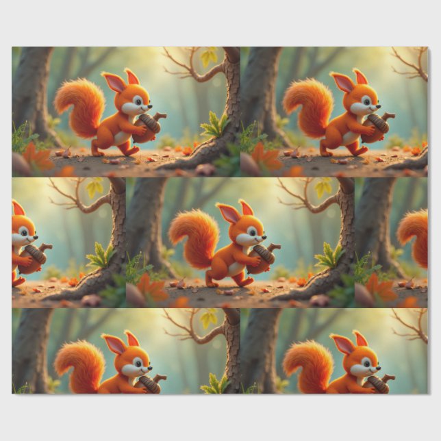 Wrapping Paper-Autumn Woodland Paper (Flat)