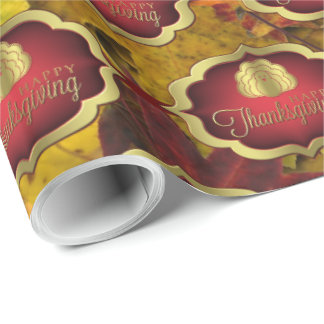 Wrapping Paper - Autumnal Happy Thanksgiving
