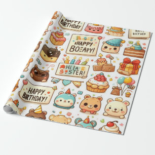 Wrapping Paper Birthday Theme 